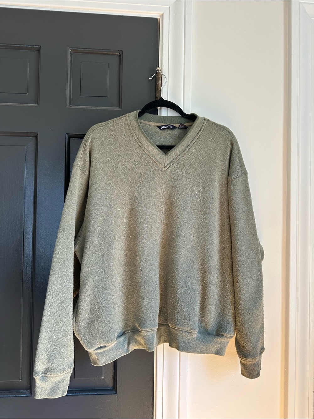 Vintage PGA TOUR Men’s V-Neck Golf Pullover Sweater Green Large L
